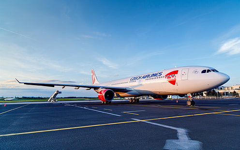 Passenger aircraft, Airbus A330, airport, Passenger, Aircraft, Airbus, Airport, HD wallpaper HD wallpaper