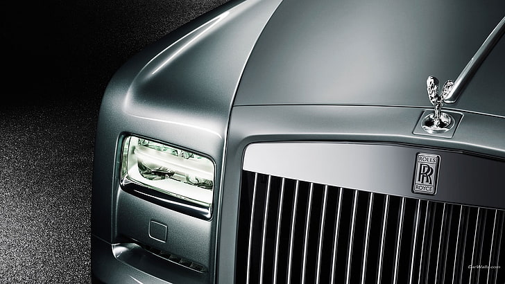 grey car, car, Rolls-Royce Phantom, HD wallpaper