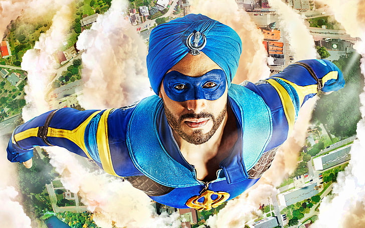 A Flying Jatt Poster, men's blue mask, Movies, Bollywood Movies, bollywood, 2016, tiger shroff, superhero, HD wallpaper
