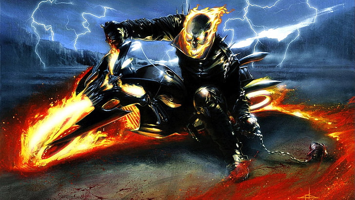 Fond d'écran 3D Ghost Rider, Comics, Ghost Rider, Fond d'écran HD