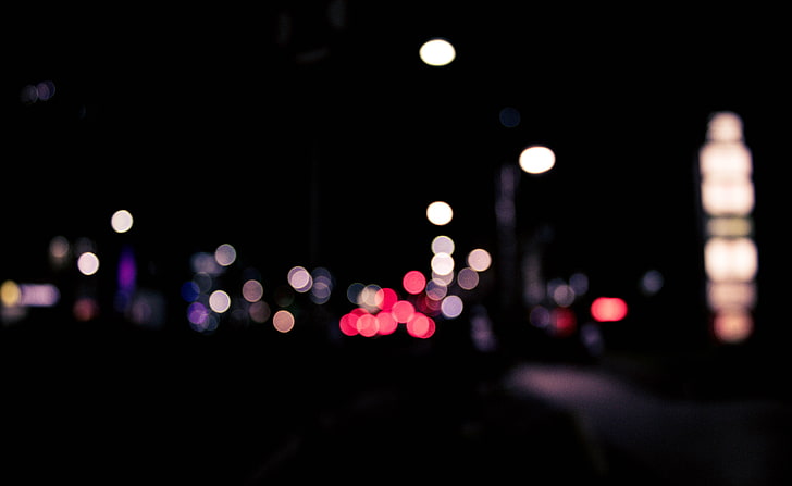 bulanıklık, karanlık, ufuk, akşam, aydınlatılmış, ışıklar, ışıldama, gece, sokak, kentsel, HD masaüstü duvar kağıdı