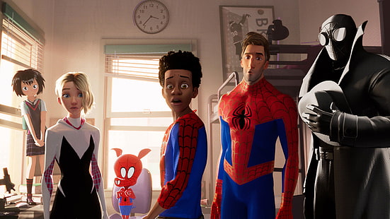 Film, Spider-Man: Into The Spider-Verse, Miles Morales, Spider-Gwen, Spider-Man, Tapety HD HD wallpaper