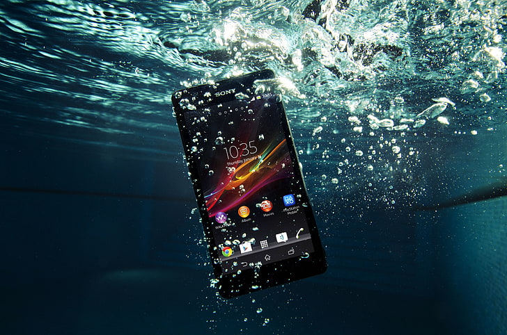 preto Sony Xperia Android smartphone, sony, xperia, móvel, impermeável, HD papel de parede