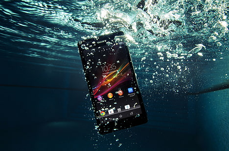 black Sony Xperia Android smartphone, sony, xperia, mobile, waterproof, HD wallpaper HD wallpaper