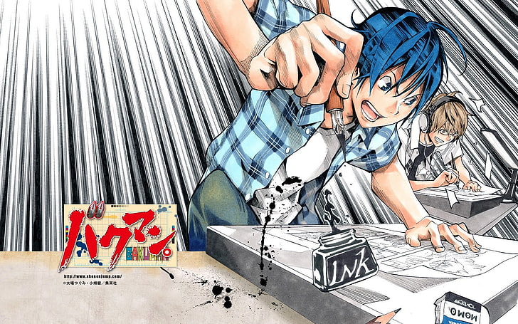 Bakuman, anak laki-laki anime, Moritaka Mashiro, Takagi Akito, anime, Wallpaper HD