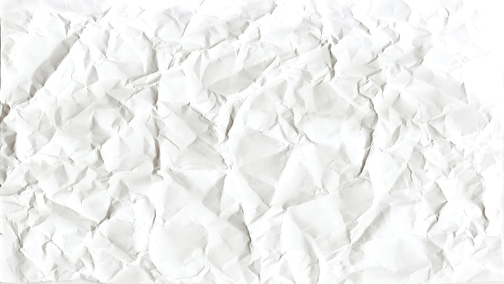 papel branco amassado, branco, folha, papel, plano de fundo, textura, amassado, HD papel de parede