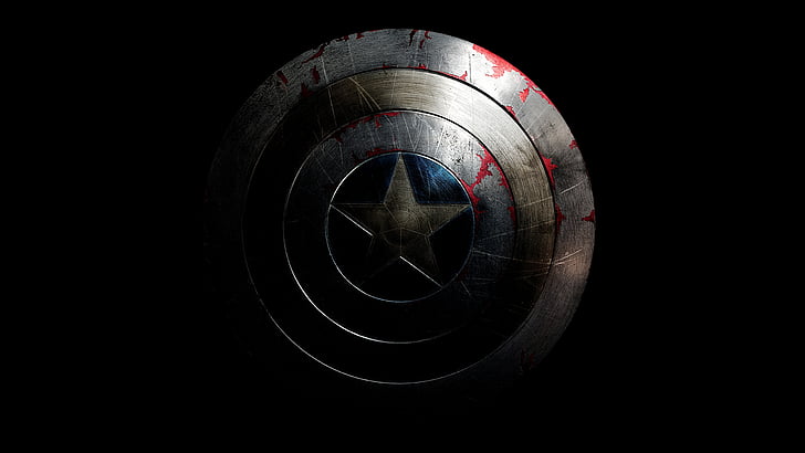 Escudo gris del Capitán América, Capitán América, Escudo, Marvel Comics, 4K, 8K, Fondo de pantalla HD
