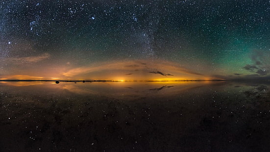 Иран, пустиня Маранджаб, Кашан, солено езеро, нощно небе, звезди, звездна нощ, нощ, звездна, невероятна, HD тапет HD wallpaper