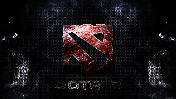 Dota 2 digital wallpaper, dota 2, logo, dark theme, HD wallpaper