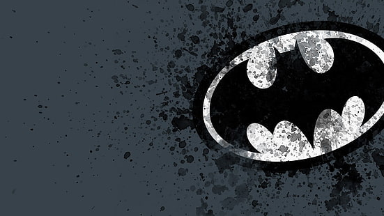 Batman logo digital wallpaper, Batman, Batman logo, logo, paint splatter, HD wallpaper HD wallpaper