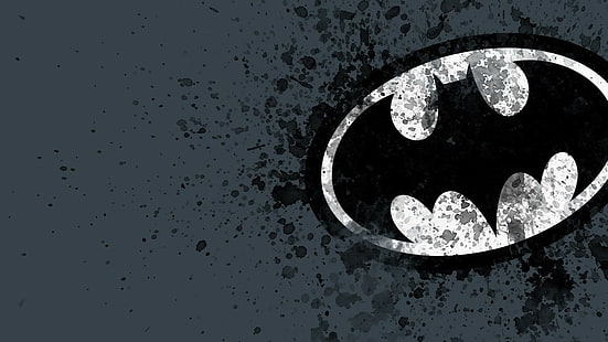 пръскане на боя, лого, Батман, логото на Батман, HD тапет HD wallpaper