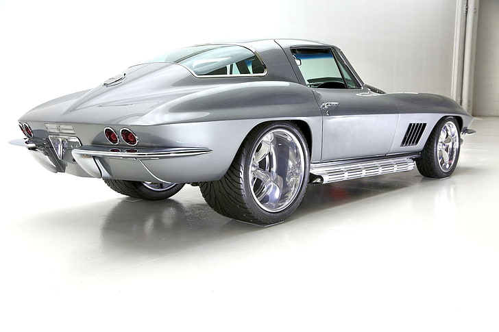 (c2), 1967, 427, voitures, chevrolet, corvette, coupé, argent, Fond d'écran HD