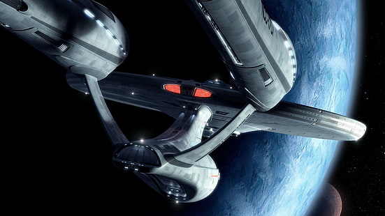 วอลล์เปเปอร์ดิจิทัล Star Trek Starship Enterprise, Star Trek, อวกาศ, นิยายวิทยาศาสตร์, USS Enterprise (ยานอวกาศ), ศิลปะอวกาศ, วอลล์เปเปอร์ HD HD wallpaper