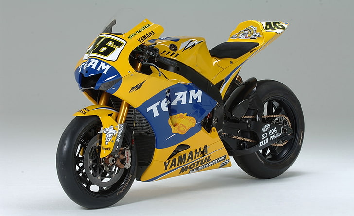 Yamaha YZR M1 Concept, жълто и синьо спортен велосипед Yamaha, мотоциклети, Yamaha, Concept, HD тапет