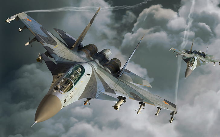 Avions de chasse, Sukhoi Su-30, Sukhoi Su-30MKI, Fond d'écran HD