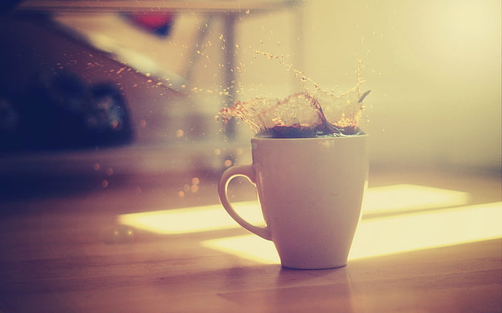 แก้วเซรามิกสีขาวกาแฟเครื่องดื่ม, วอลล์เปเปอร์ HD