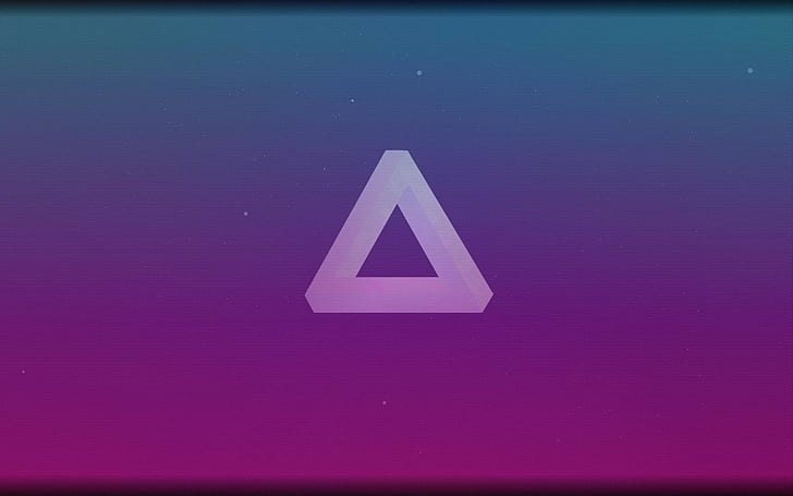 abstract, Penrose Triangle, scanlines, shapes, HD wallpaper