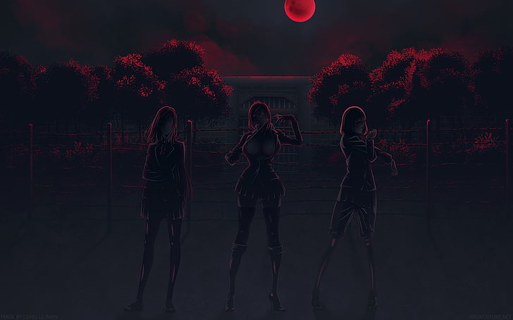 anime girls, Prison School, Kangoku Gakuen, Midorikawa Hana, Shiraki Meiko, Kurihara Mari, HD wallpaper