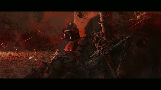 Star Wars, The Mandalorian, Fernsehserie, Star Wars Droids, Fresken, HD-Hintergrundbild HD wallpaper