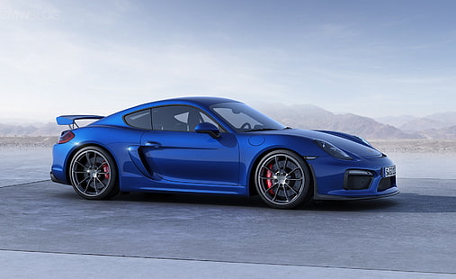 Порше Кайман, Porsche, Porsche Cayman GT4, синие автомобили, HD обои HD wallpaper