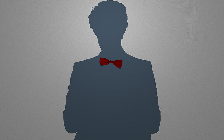 red bow tie, minimalism, Eleventh Doctor, Doctor Who, HD wallpaper