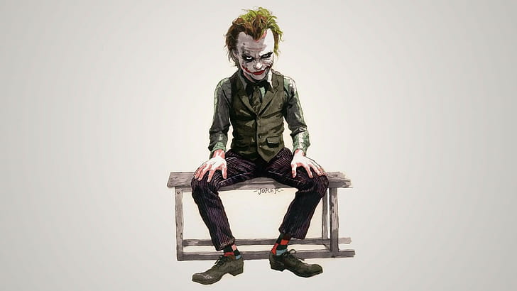 Joker, Heath Ledger, Batman, The Dark Knight, HD wallpaper