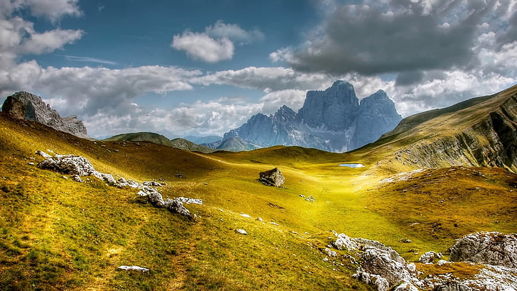Доломитите Монте Пелмо планина в провинция Белуно Североизточна Италия Пейзаж Тапет Hd 3200 × 1800, HD тапет