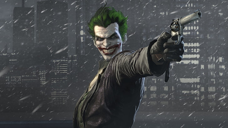 Joker duvar kağıdı, Batman: Arkham Origins, Joker, video oyunları, .44 Magnum, HD masaüstü duvar kağıdı