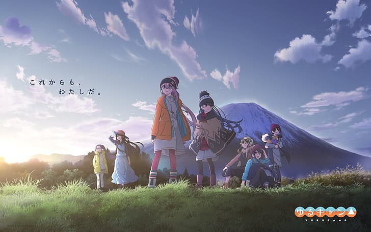 Yuru Camp, anime girls, HD wallpaper
