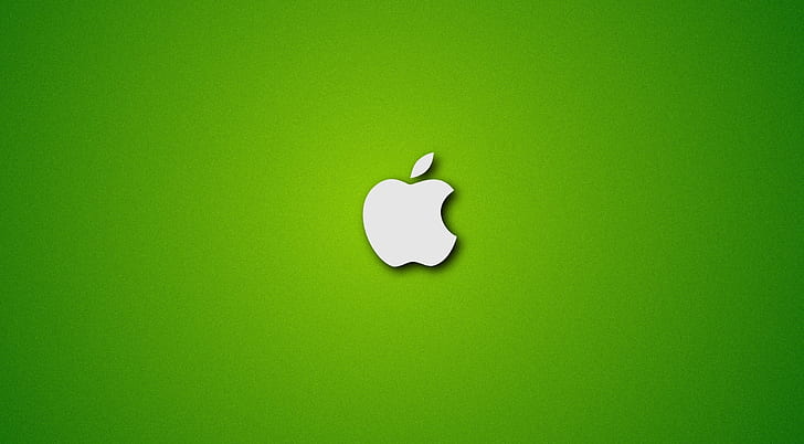 Логотип Apple на зеленом фоне, компьютеры, Mac, HD обои