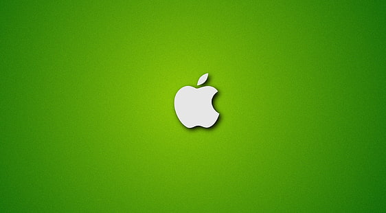 โลโก้ Apple บนพื้นหลังสีเขียวที่มีเสียงดังคอมพิวเตอร์ Mac, วอลล์เปเปอร์ HD HD wallpaper