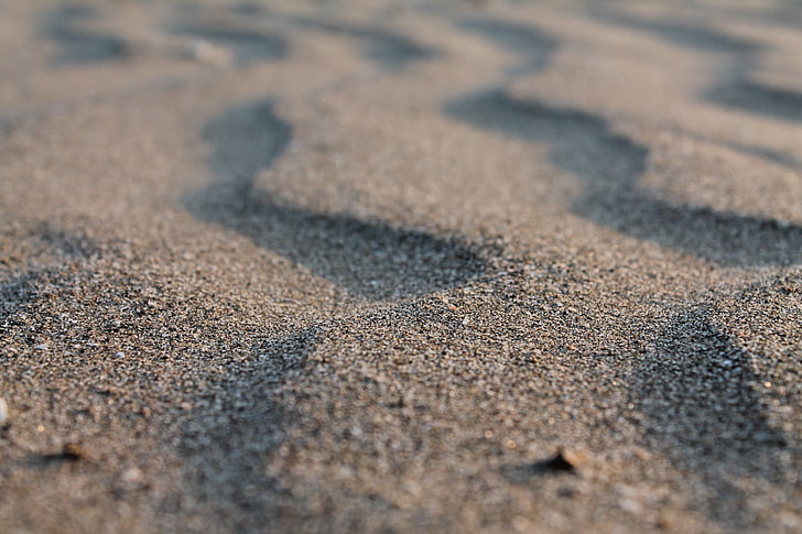 sabbia grigia, foto del primo piano di sabbia, macro, sabbia, inclinazione, sfocato, Sfondo HD