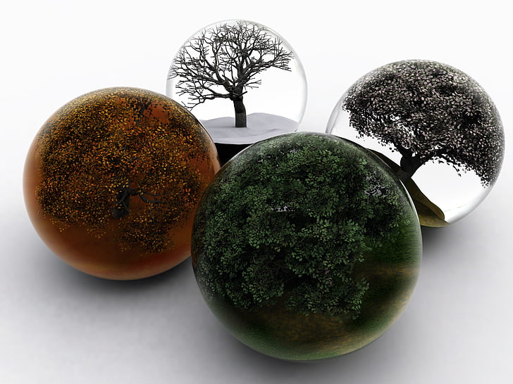 สี่ฤดูกาลแก้ไขโดย mariusp season spheres 2048x1536 Nature Seasons HD Art, วอลล์เปเปอร์ HD