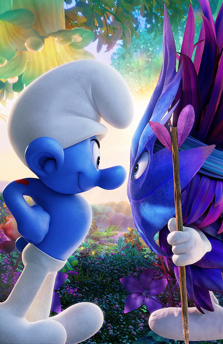 2017, Smurfs: The Lost Village, Clumsy Smurf, Animation, Tapety HD, tapety na telefon