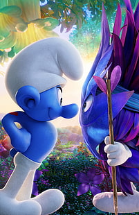 2017, Smurfar: The Lost Village, Clumsy Smurf, Animation, HD tapet HD wallpaper