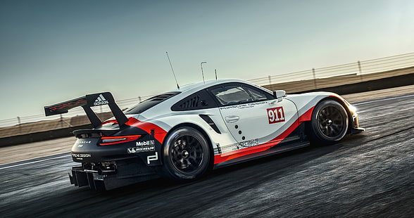 2017, Страничен изглед, Porsche 911 RSR, HD тапет HD wallpaper
