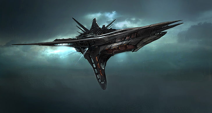 black and grey spacecraft digital wallpaper, science fiction, Star Citizen, spaceship, space, video games, HD wallpaper