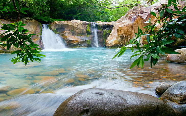 Costa Rica National Park Rincon De La Vieja Tropical Waterfalls Desktop Wallpaper Hd Resolution, HD wallpaper