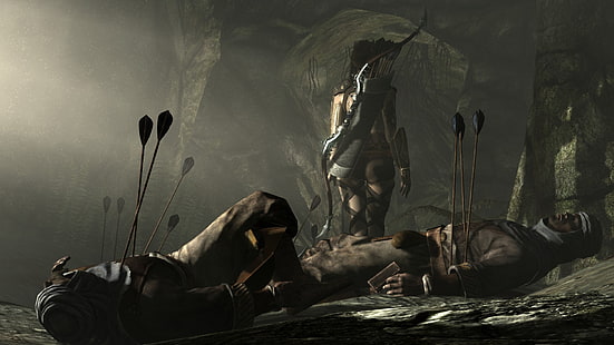 sfondo di arciere, The Elder Scrolls V: Skyrim, frecce, videogiochi, Sfondo HD HD wallpaper