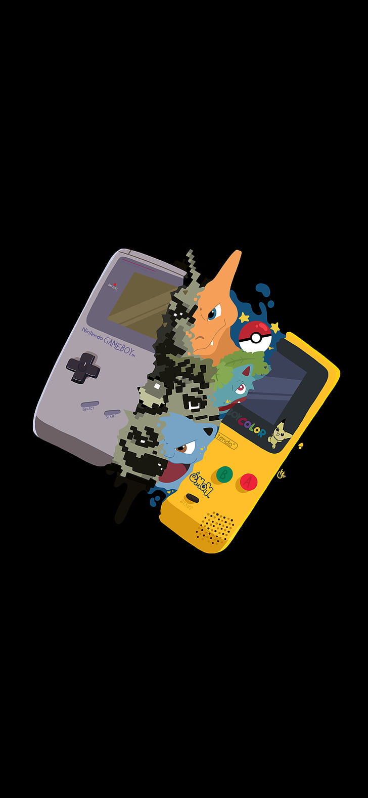 amoled, Pokémon, czarny, Tapety HD, tapety na telefon
