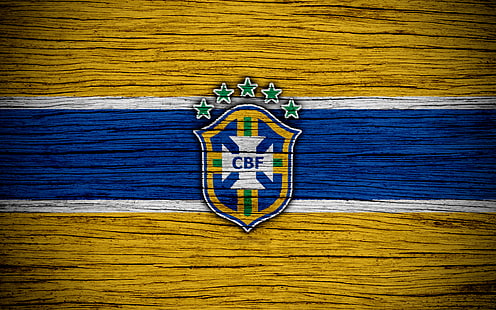 Football, Équipe nationale de football du Brésil, Brésil, Emblème, Logo, Fond d'écran HD HD wallpaper