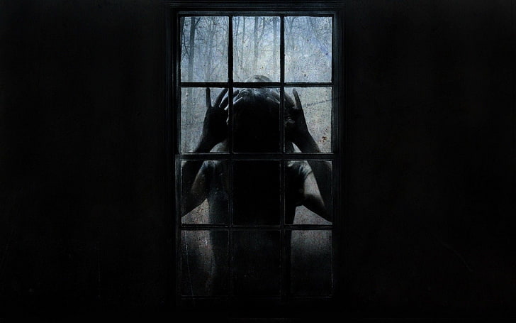 window, uninvited, horror, creepy, women, dark, HD wallpaper