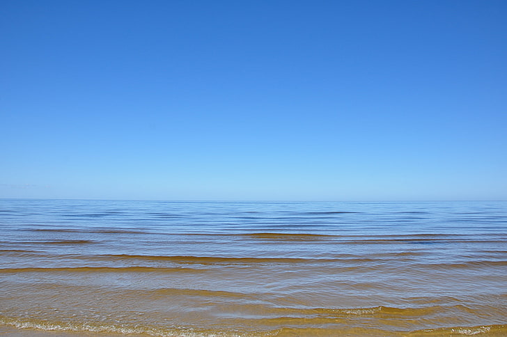 corpo de água, mar, onda, o céu, água, horizonte, Letônia, Báltico, Baltika, Jurmala, HD papel de parede