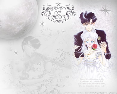 bianco sailor moon usagi tsukino mamoru anime bishoujo senshi sailor moon mamoru chiba principessa seren anime anime sailor moon arte HD, sailor moon, bianco, Sfondo HD HD wallpaper
