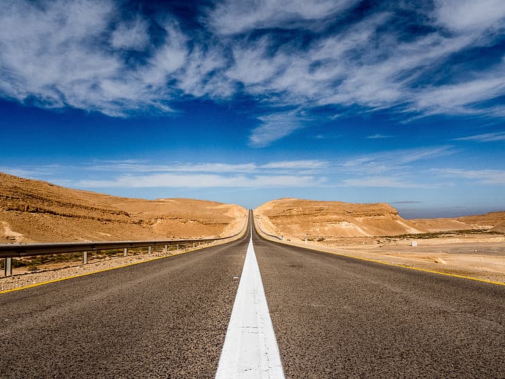 road, the sky, perspective, HD wallpaper