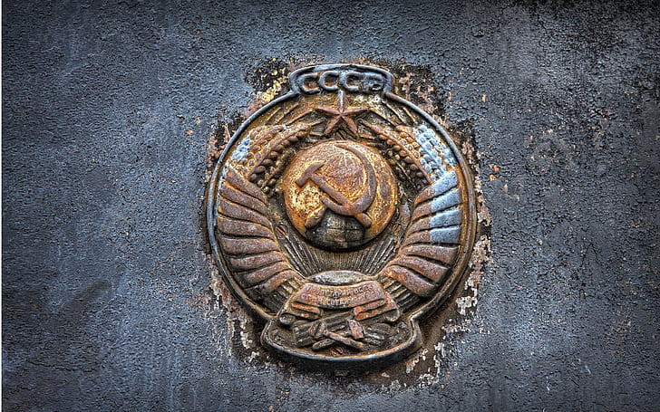 rust, USSR, coat of arms, HD wallpaper