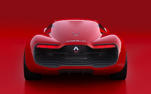 Renault Dezir Concept Rear, красный автомобиль Renault, концепт-кар, HD обои HD wallpaper