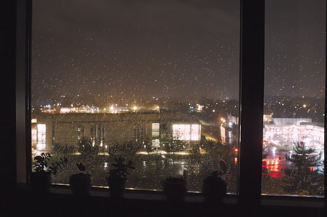  rain, window frames, HD wallpaper HD wallpaper