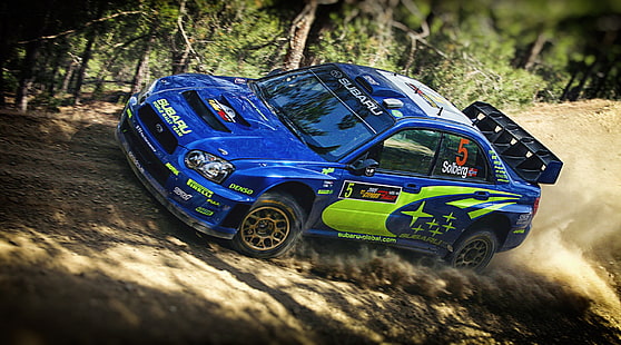 Rally, coches azules, Subaru, Subaru Impreza, deporte, carreras, Fondo de pantalla HD HD wallpaper
