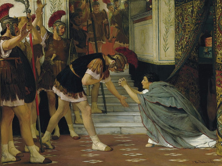 bild, historia, genre, Lawrence Alma-Tadema, The Proclaiming Claudius Emperor, HD tapet
